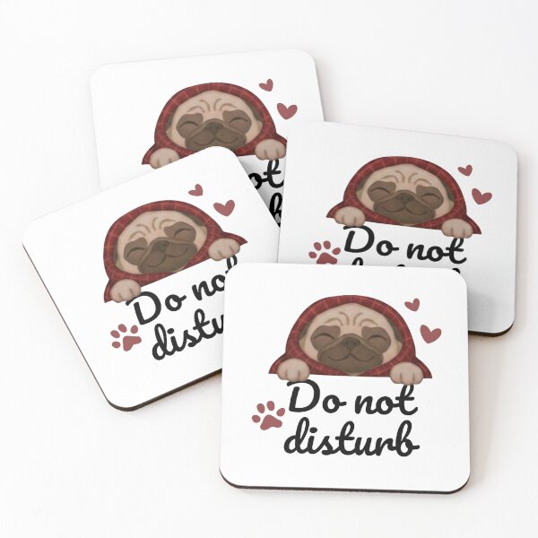 Item preview, Cute sleeping pug “do not disturb “ sticker  designed and sold by Bud the Pug & Friends .