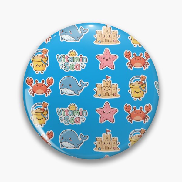 Item preview, ​Cute Kawaii Beach Day Sticker Pack Vitamin Sea Fun designed and sold by jo-e-basta.