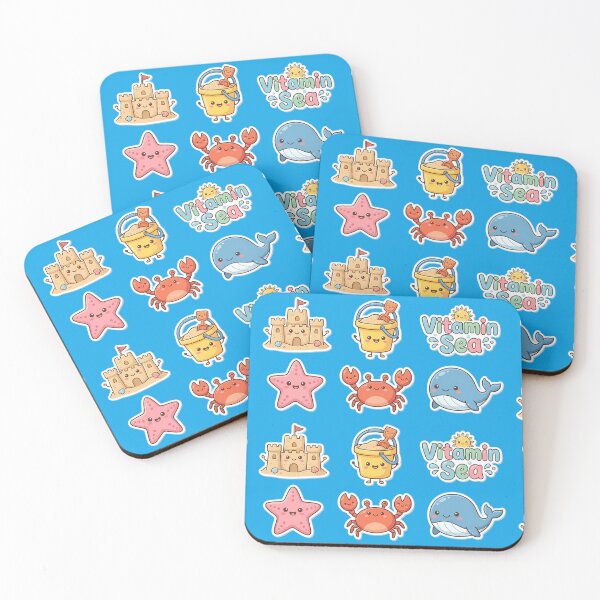 Item preview, ​Cute Kawaii Beach Day Sticker Pack Vitamin Sea Fun designed and sold by jo-e-basta.
