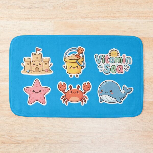 Item preview, ​Cute Kawaii Beach Day Sticker Pack Vitamin Sea Fun designed and sold by jo-e-basta.