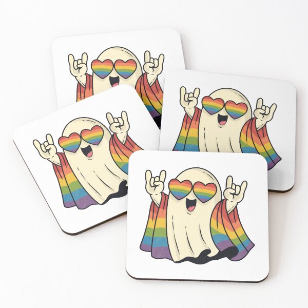 Item preview, Cute Pride Ghost with Rainbow Glasses designed and sold by Anne97s.