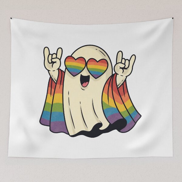 Item preview, Cute Pride Ghost with Rainbow Glasses designed and sold by Anne97s.