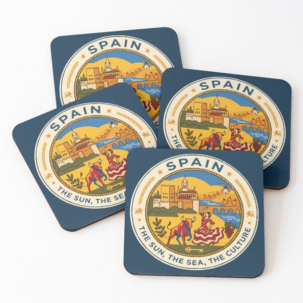 Item preview, Spain Illustration Travel Art Badge designed and sold by KrisSidDesigns.