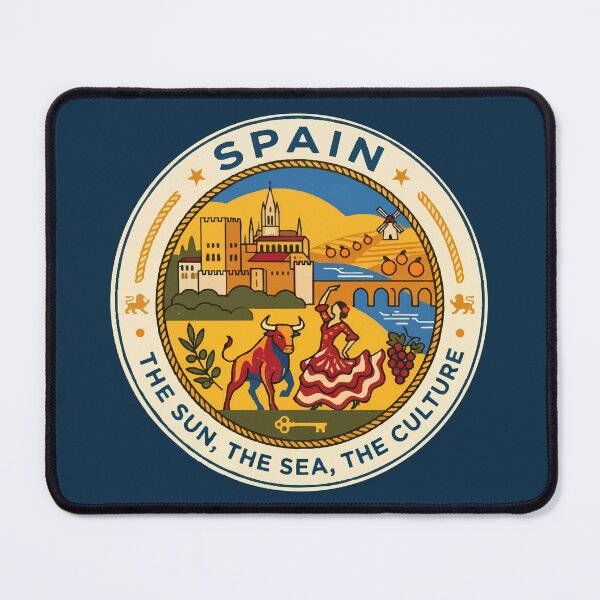 Item preview, Spain Illustration Travel Art Badge designed and sold by KrisSidDesigns.