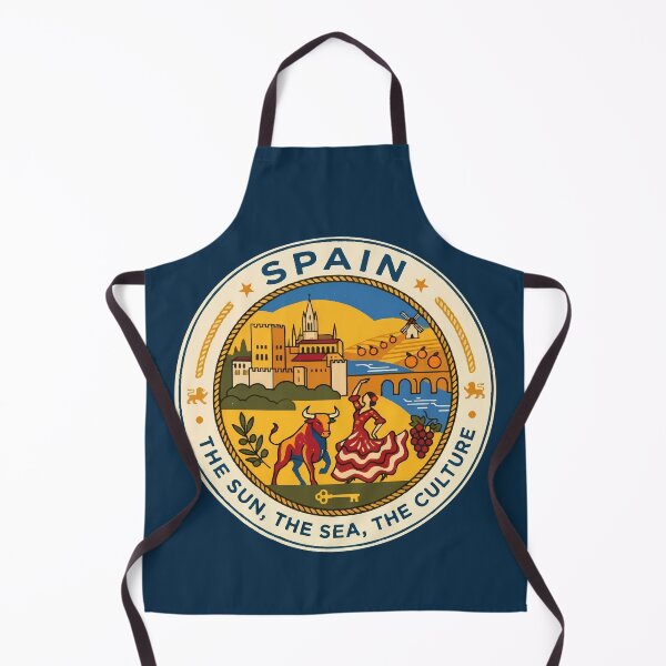 Item preview, Spain Illustration Travel Art Badge designed and sold by KrisSidDesigns.
