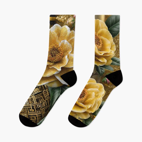 Item preview, Golden Camellia Noir – Klimt-Inspired Luxury Floral Art designed and sold by VelvetThornsArt.