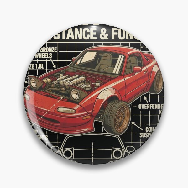 Item preview, JDM Widebody Miata NA Technical Blueprint - Retro Stance Tuner designed and sold by evrankart.