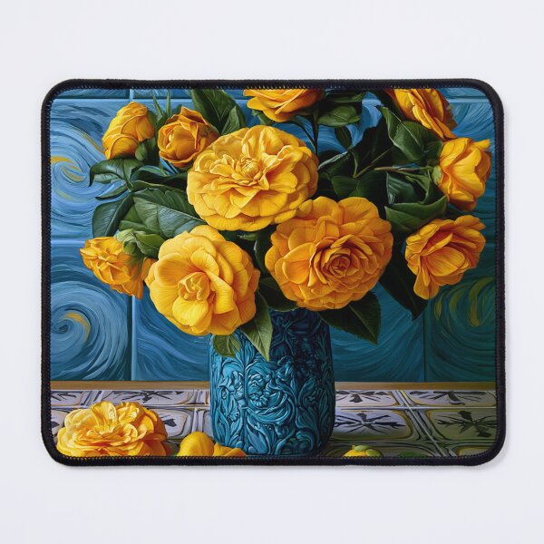 Item preview, Van Gogh Camellia Dreams – Golden Impressionist Floral Art designed and sold by VelvetThornsArt.
