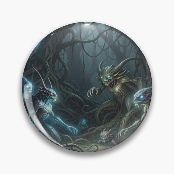 Item preview, Bioluminescent Creatures in a Biomechanical Jungle with Metallic Vines and Alien Atmosphere designed and sold by FotoworldEdel.