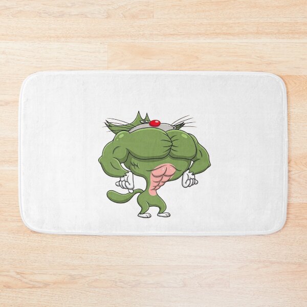 Item preview, ? Funny Muscular Cartoon Cat Sticker PNG | Meme Character Transparent Decal | Cool Gym Cat Anime Sticker designed and sold by ashwin131.