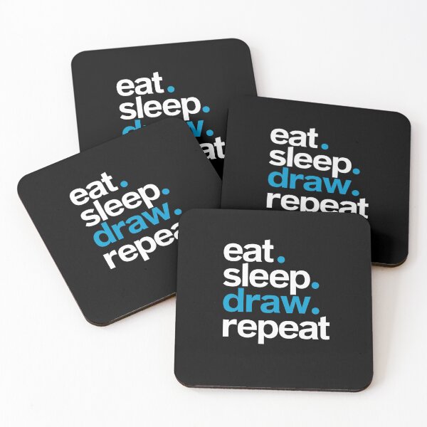 Item preview, Eat Sleep Draw Repeat Text designed and sold by SiarheiYur.