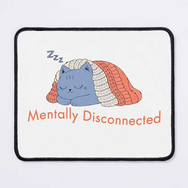 Item preview, Mentally Disconnected - Sleeping Blue Cat in Blanket designed and sold by ArtistryPulse90.