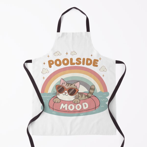 Item preview, Retro Poolside Mood Tabby Cat Wearing Sunglasses Floating in Inner Tube Art designed and sold by Ahmed-khafagy.