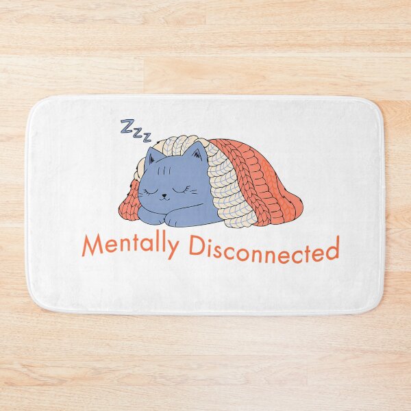 Item preview, Mentally Disconnected - Sleeping Blue Cat in Blanket designed and sold by ArtistryPulse90.