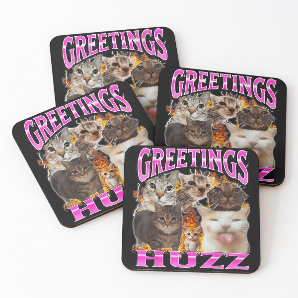 Item preview, Greetings Huzz Funny Cat Meme Kitten Feline Pet Lover designed and sold by SanTiOmal.