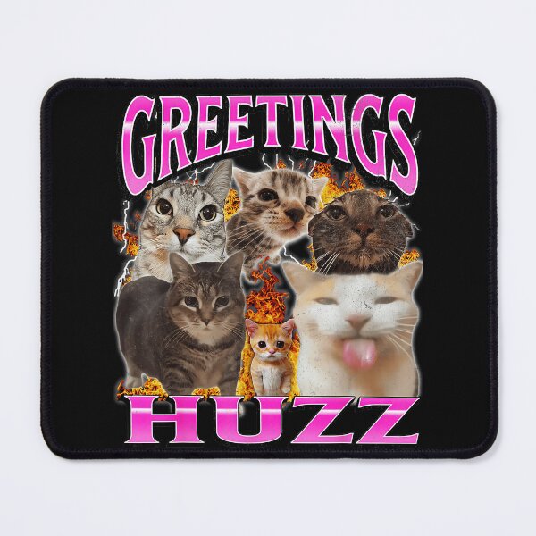Item preview, Greetings Huzz Funny Cat Meme Kitten Feline Pet Lover designed and sold by SanTiOmal.