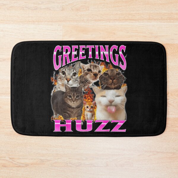 Item preview, Greetings Huzz Funny Cat Meme Kitten Feline Pet Lover designed and sold by SanTiOmal.