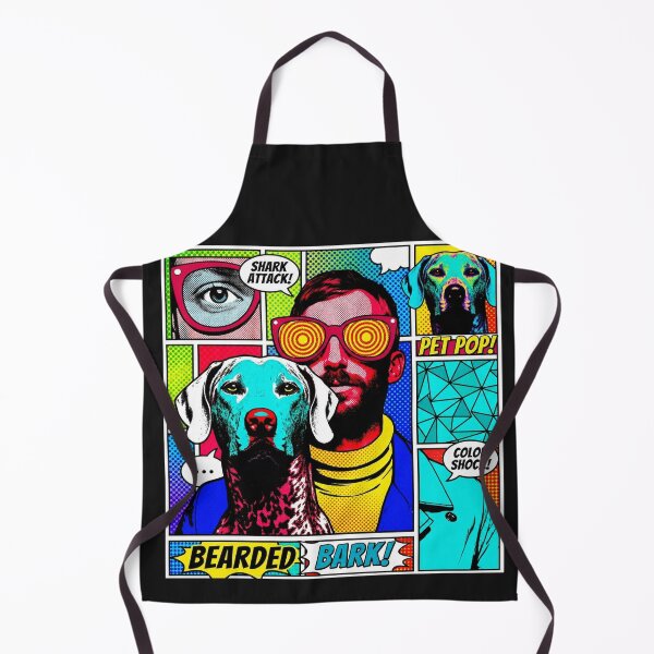 Item preview, Pop art graphic of a man with glasses and a dog, portrait of a colorful festival designed and sold by G-M-Designs.