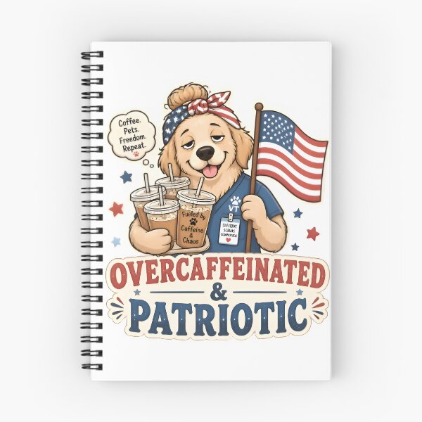 Item preview, Overcaffeinated & Patriotic Vet Sticker | Funny Veterinary Coffee Dog designed and sold by Bettybee00.