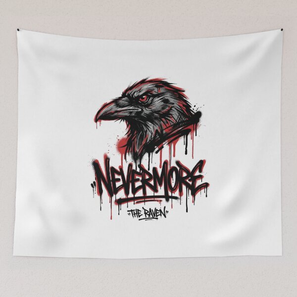 Item preview, Edgar Allan Poe Graffiti Spray Paint Nevermore Raven designed and sold by Fenay Designs.