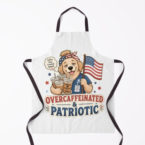 Item preview, Overcaffeinated & Patriotic Vet Sticker | Funny Veterinary Coffee Dog designed and sold by Bettybee00.