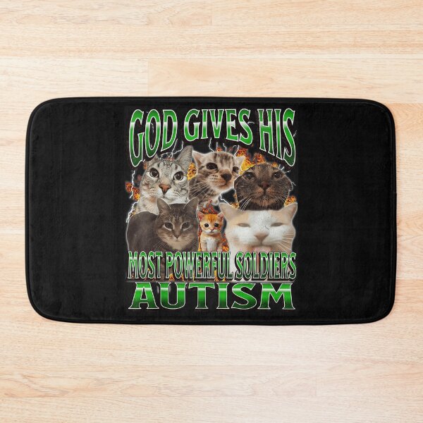 Item preview, God Gives His Most Powerful Soldiers Autism Awareness Support Cat Lovers designed and sold by SanTiOmal.