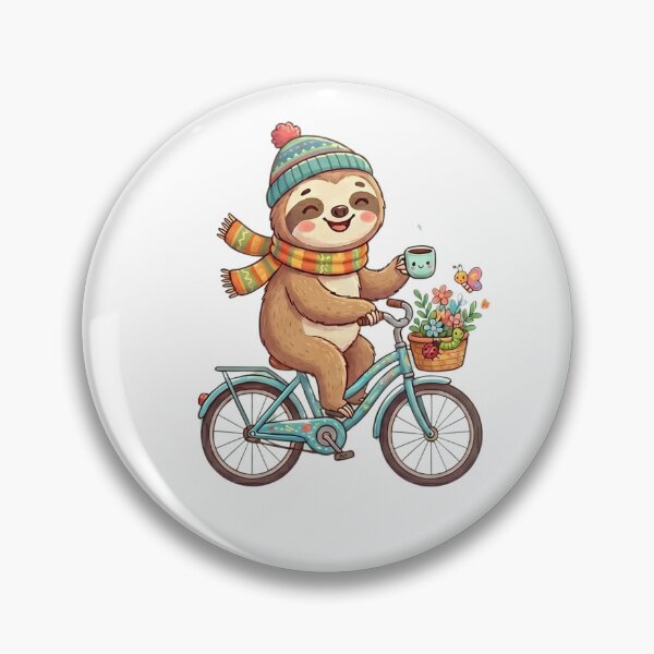 Item preview, Cute Sloth Riding a Bicycle Cartoon designed and sold by KETO370.