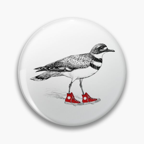Item preview, Killdeer Bird in Red Sneakers | Funny Vintage Birdcore Illustration designed and sold by ConcreteCanary.