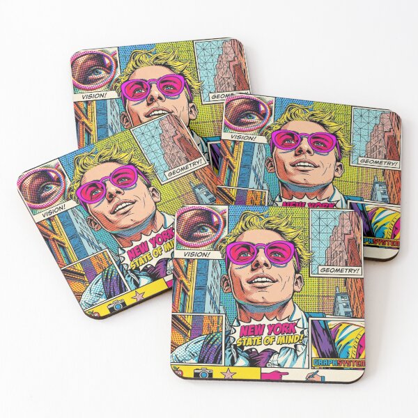 Item preview, Pop art graphic of a man with glasses and messy hair, portrait of a colorful festival designed and sold by G-M-Designs.