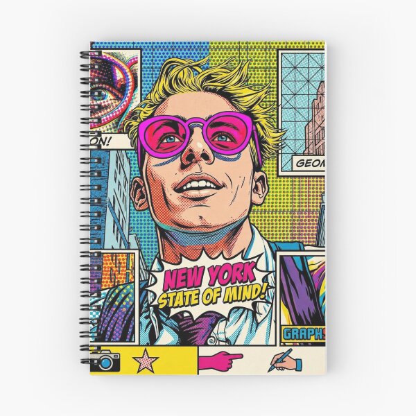 Item preview, Pop art graphic of a man with glasses and messy hair, portrait of a colorful festival designed and sold by G-M-Designs.