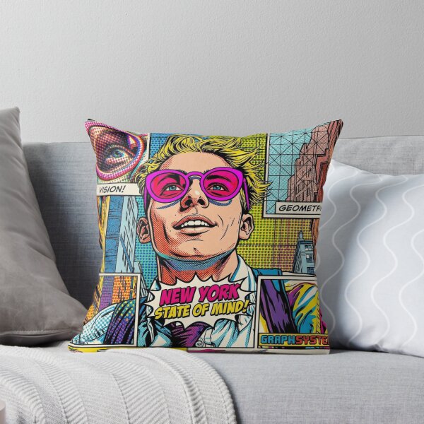 Item preview, Pop art graphic of a man with glasses and messy hair, portrait of a colorful festival designed and sold by G-M-Designs.