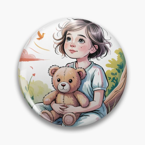 Item preview, cute girl with bear summer vibes designed and sold by Queen-Sheeba.