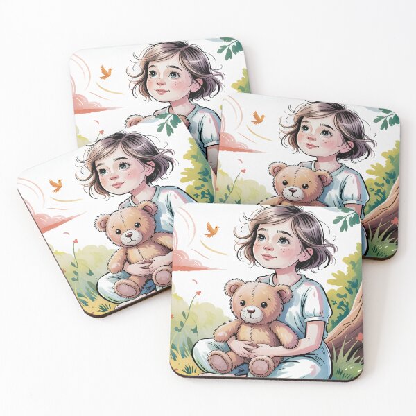 Item preview, cute girl with bear summer vibes designed and sold by Queen-Sheeba.