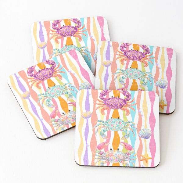 Item preview, Colorful Pastel Crabs and Sea Shells Retro Graphic designed and sold by InfiniteOrbit.