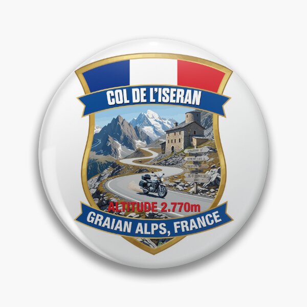 Item preview, Col de L'Iseran France Motorcycle Sticker TShirt 04 designed and sold by OuterShellUK.