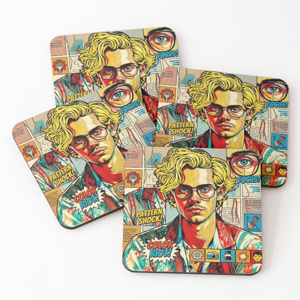 Item preview, Pop art graphic of a man with glasses and blond hair, portrait, colorful festival designed and sold by G-M-Designs.