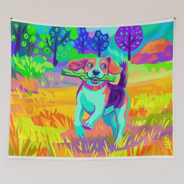 Item preview, Floating Without Wings Neon Dog Art designed and sold by BLUESKY11a.