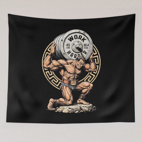 Item preview, Bodybuilder Greek God Gym Work Harder Funny Workout Muscle designed and sold by GrandeDuc.