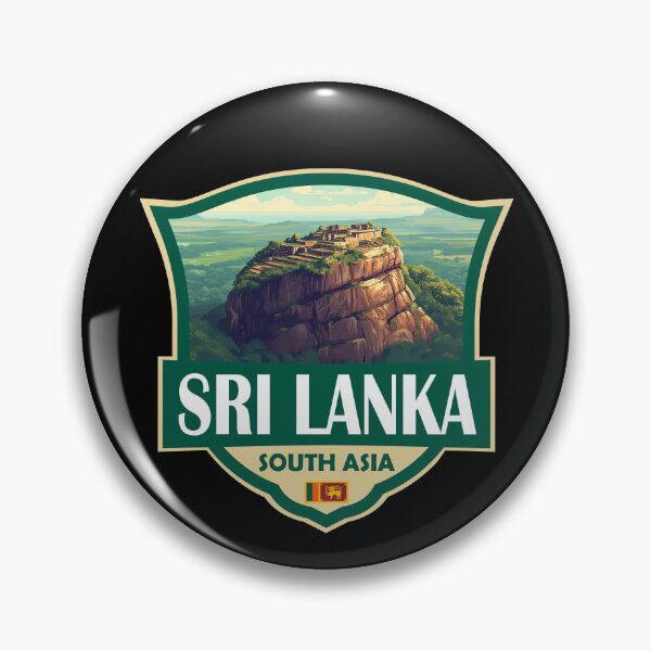 Item preview, Sri Lanka Illustration Retro Badge designed and sold by KrisSidDesigns.