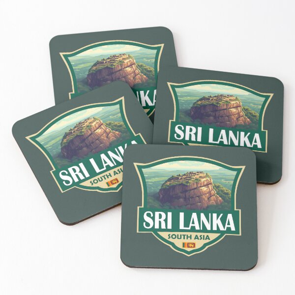 Item preview, Sri Lanka Illustration Retro Badge designed and sold by KrisSidDesigns.