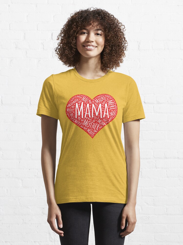 MAMA in foreign Languages WORD ART HEART FORM, Best Mom Gift Tee Poster  for Sale by Mmastert