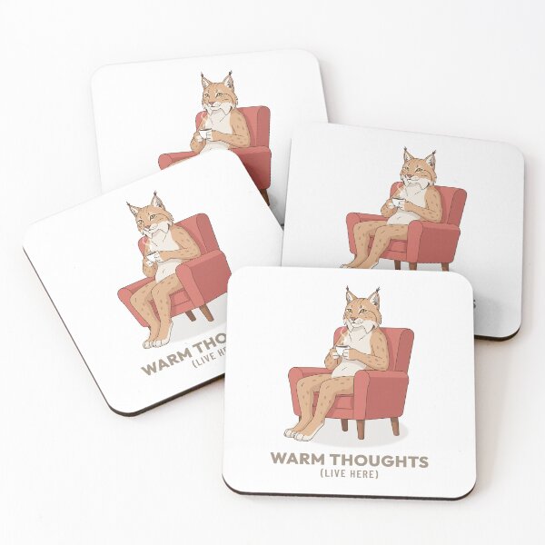 Item preview, Vintage Lynx Drinking Coffee Slow Living Illustration designed and sold by Cozy Vintage Animal.