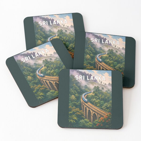 Item preview, Sri Lanka Train Illustration Travel Art Vintage designed and sold by KrisSidDesigns.