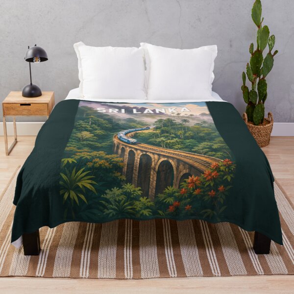 Item preview, Sri Lanka Train Illustration Travel Art Vintage designed and sold by KrisSidDesigns.
