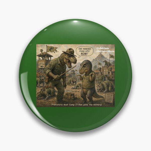 Item preview, Prehistoric Boot Camp – T‑Rex Drill Sergeant Cartoon designed and sold by Rick London Gifts.