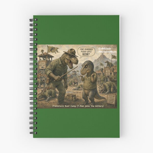 Item preview, Prehistoric Boot Camp – T‑Rex Drill Sergeant Cartoon designed and sold by Rick London Gifts.