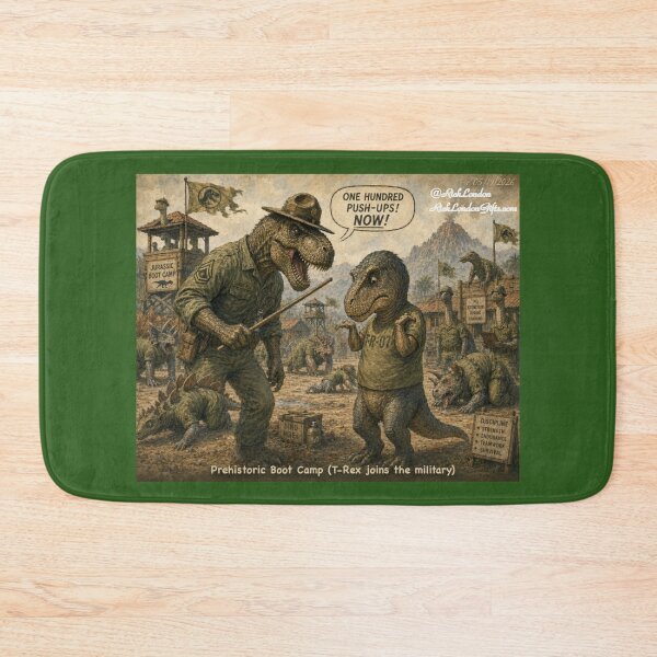Item preview, Prehistoric Boot Camp – T‑Rex Drill Sergeant Cartoon designed and sold by Rick London Gifts.