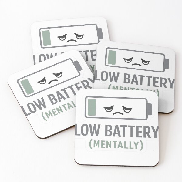 Item preview, Low Battery Mentally Funny Burnout Sticker designed and sold by Crybyte Studio.