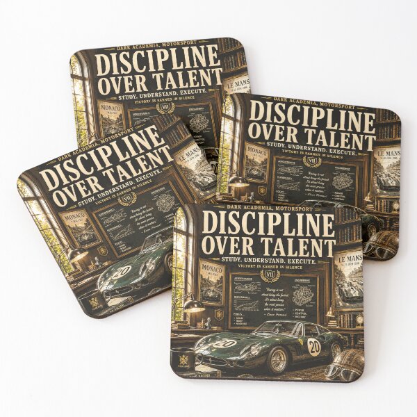 Item preview, Discipline Over Talent Dark Academia Motorsport Vintage Racing designed and sold by Dusk & Dawn Apparel.