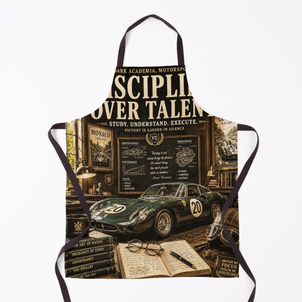Item preview, Discipline Over Talent Dark Academia Motorsport Vintage Racing designed and sold by Dusk & Dawn Apparel.